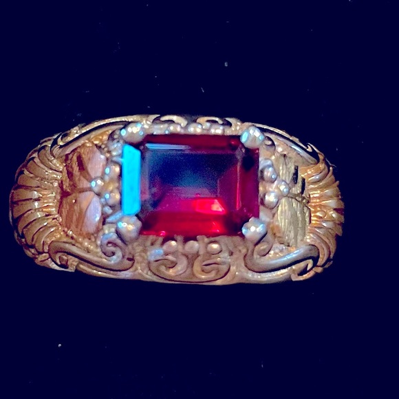 FINAL PRICE Black Hills 12k Garnet Ring - Picture 2 of 6